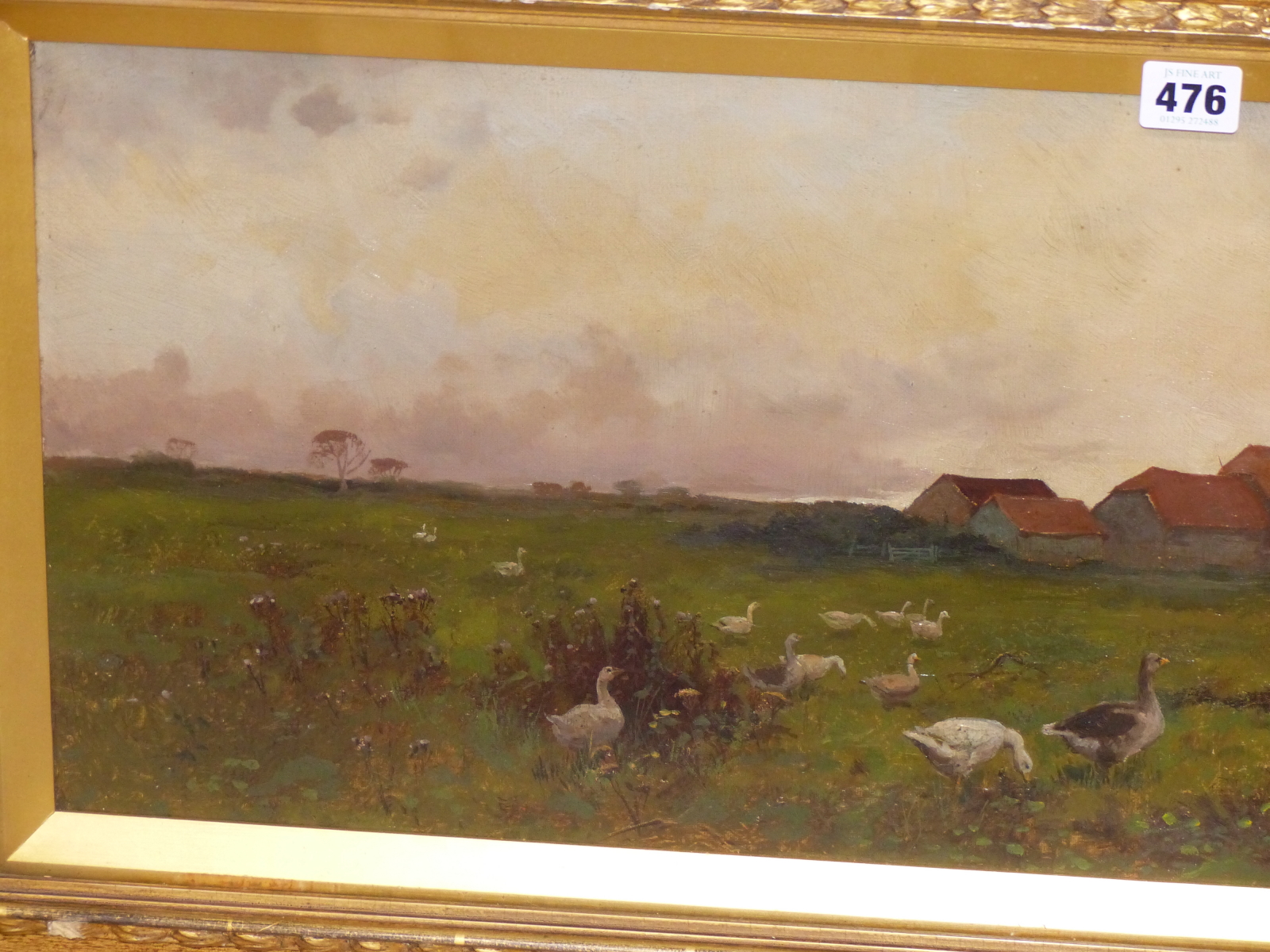 WILL ANDERSON (19TH/20TH CENTURY), GEESE BY A FARM IN AN EXTENSIVE LANDSCAPE, SIGNED LOWER RIGHT, - Image 3 of 8