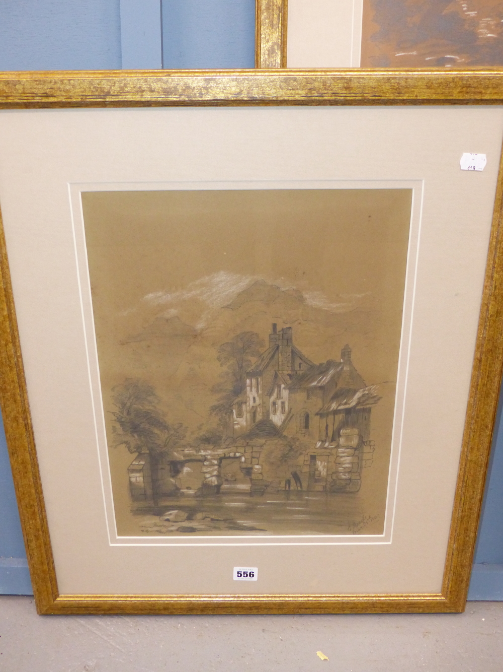 E. STEED (?) (19TH CENTURY), A PAIR OF VIEWS OF CONTINENTAL BUILDINGS, INDISTINCTLY SIGNED, DATED - Image 3 of 4