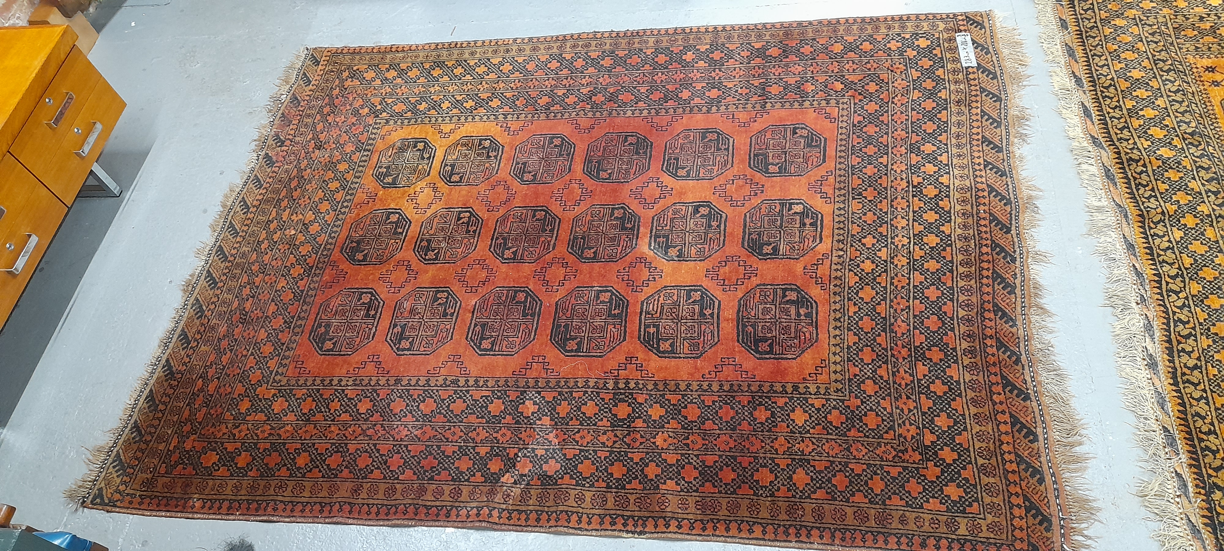 AN AFGHAN BOKHARA CARPET 283 x 206 cm.