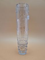 ROD GOULD. A GLASS TROPHY VASE PRESENTED TO ROD FOR 2ND PLACE IN THE 1969 CZECHOSLOVAKIA GRAND