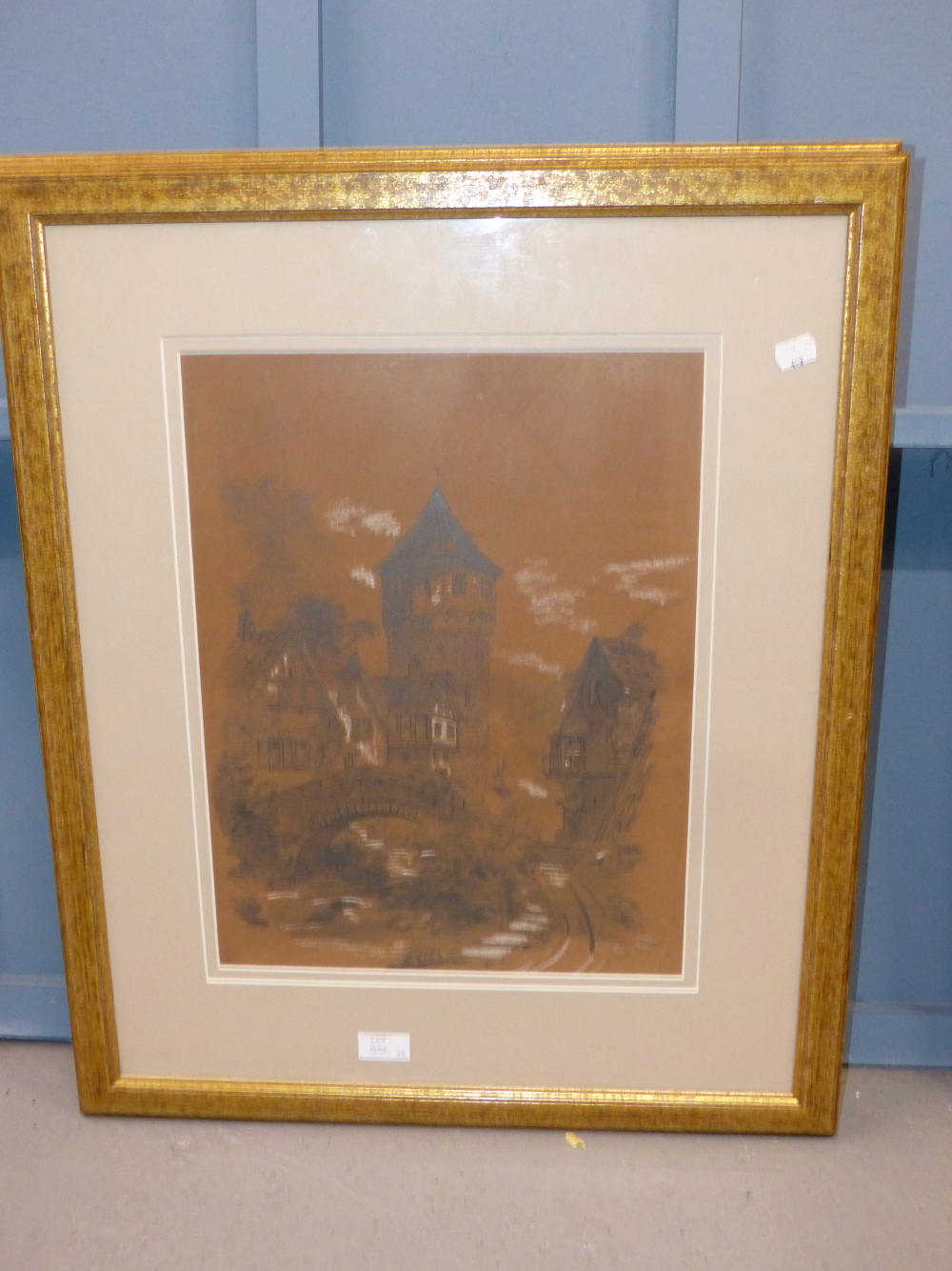 E. STEED (?) (19TH CENTURY), A PAIR OF VIEWS OF CONTINENTAL BUILDINGS, INDISTINCTLY SIGNED, DATED - Image 2 of 4