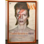 DAVID BOWIE - V&A EXHIBITION MARCH - AUG 2013 POSTER, FRAMED 54 x 80 CM.