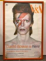 DAVID BOWIE - V&A EXHIBITION MARCH - AUG 2013 POSTER, FRAMED 54 x 80 CM.