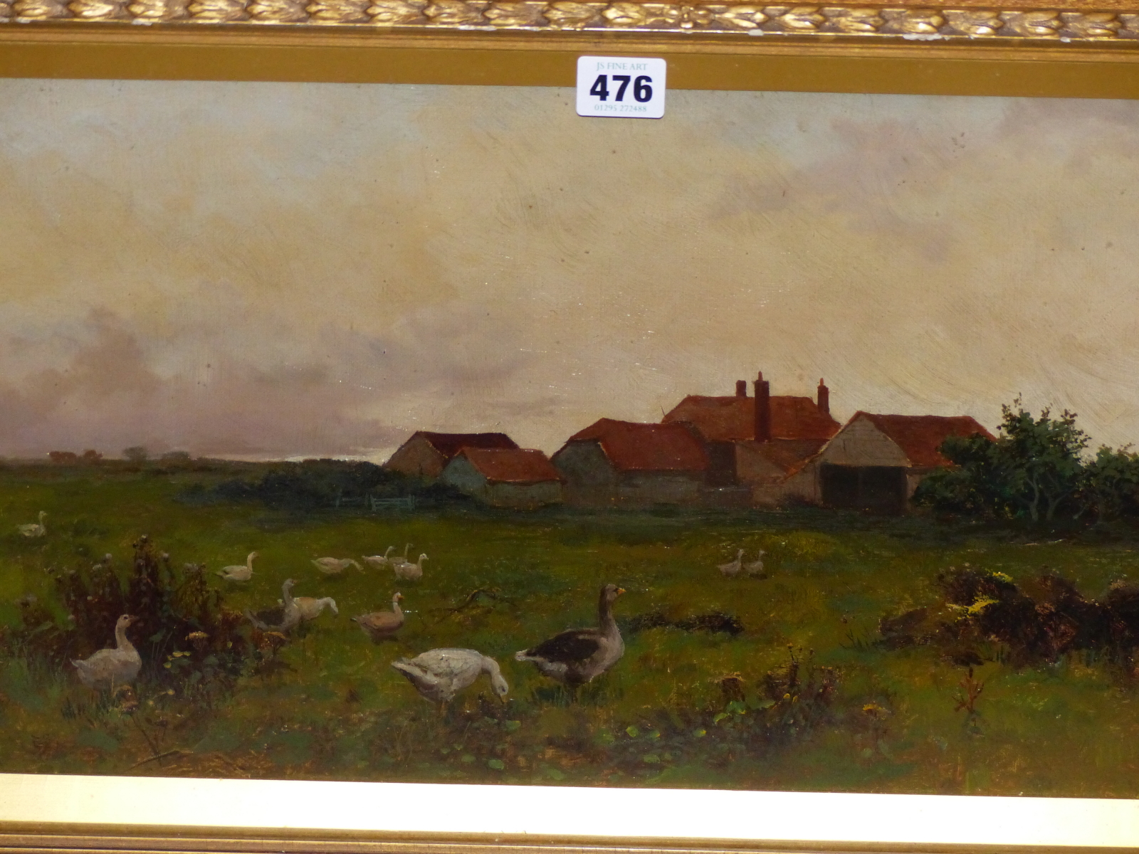 WILL ANDERSON (19TH/20TH CENTURY), GEESE BY A FARM IN AN EXTENSIVE LANDSCAPE, SIGNED LOWER RIGHT, - Image 4 of 8
