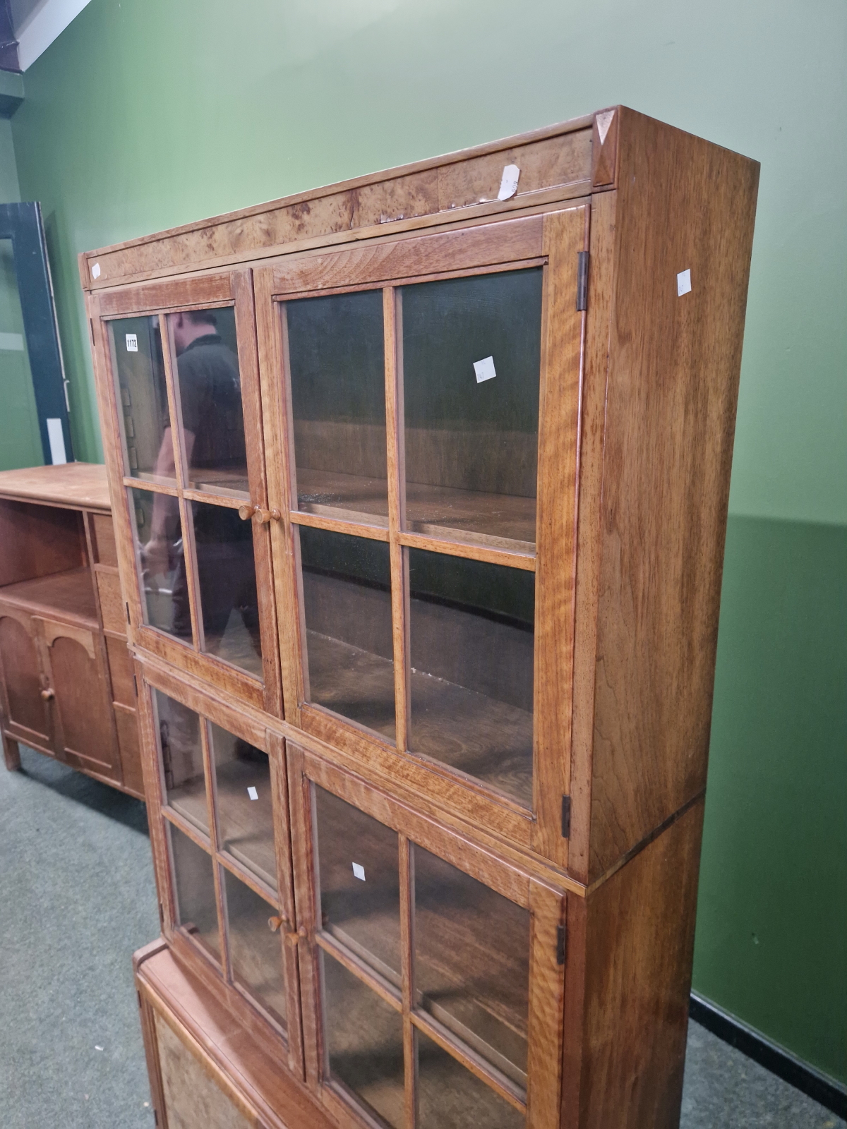 A VINTAGE MINTY TYPE MAHOGANY STACKING BOOKCASE. - Image 5 of 6