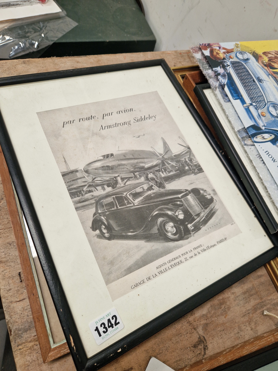 A LARGE COLLECTION OF MOTORING RELATED PRINTS AND PICTURES TO INCLUDE A PEN AND INK ORIGINAL, AUSTIN - Image 4 of 9