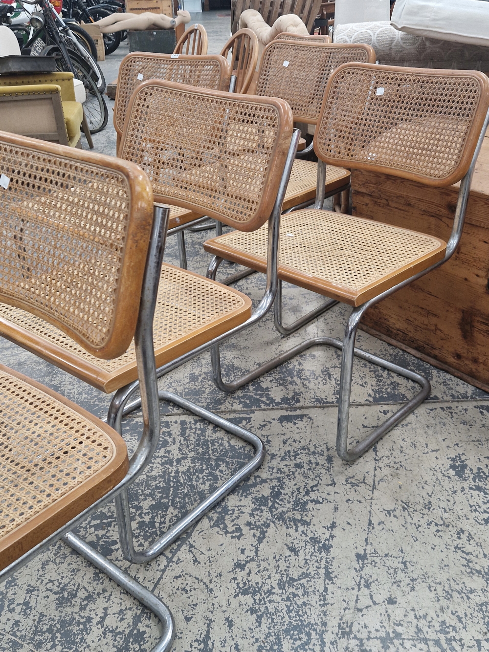 A SET OF SIX VINTAGE HABITAT CESCA CHAIRS WITH CHROME FRAMES AND CANED SEATS AND BACKS. - Image 3 of 5