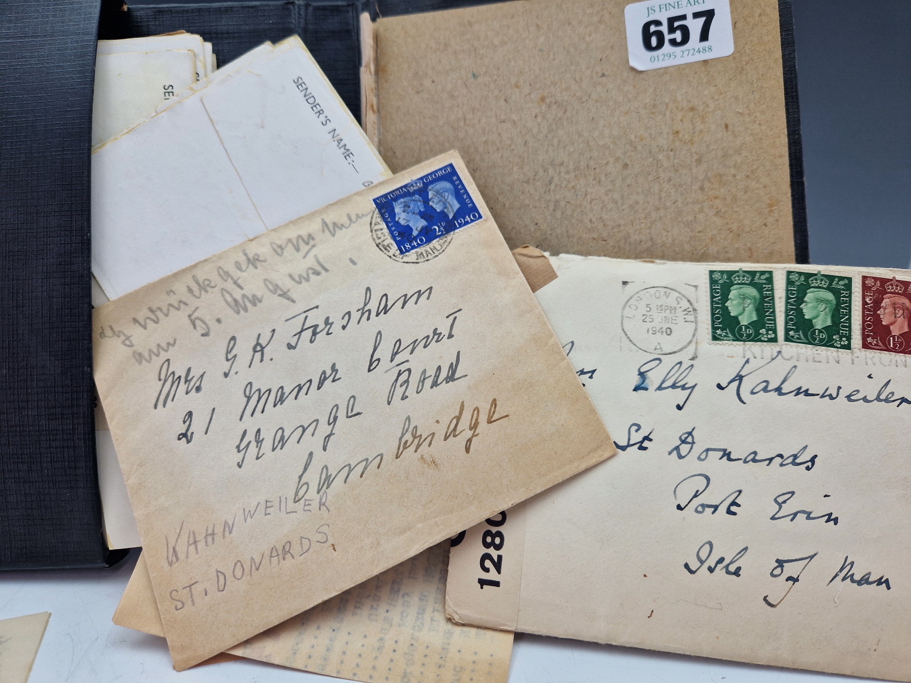 ELLY AND GUSTAV KAHNWEILER: LETTERS SAVED BY ELLY FROM HER HUSBAND WHILE THEY WERE SEPARATELY - Image 2 of 2