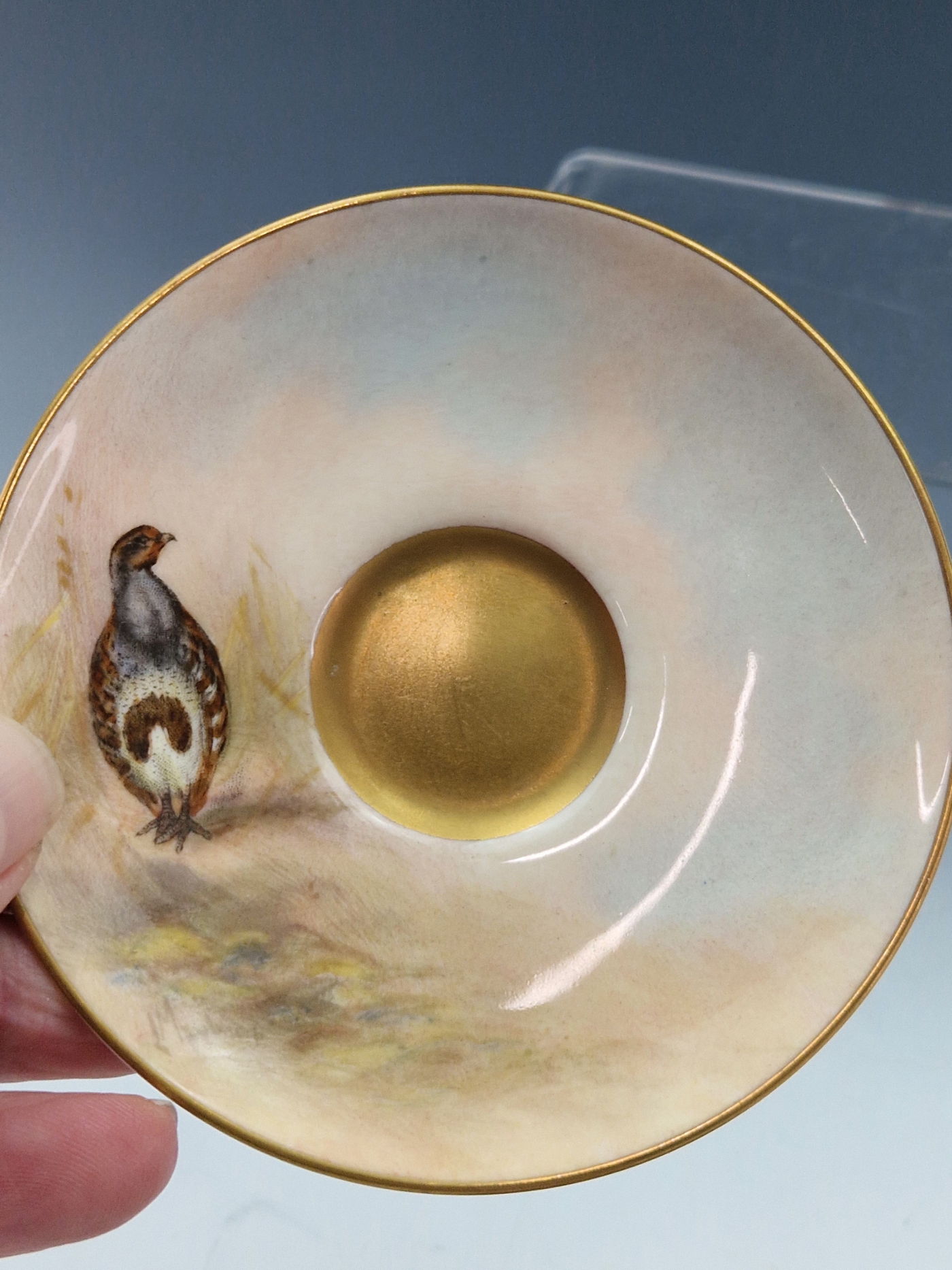 TWO ROYAL WORCESTER COFFEE CUPS AND SAUCERS, ONE PAINTED WITH CATTLE BY STINTON 1933 AND THE OTHER - Image 5 of 12