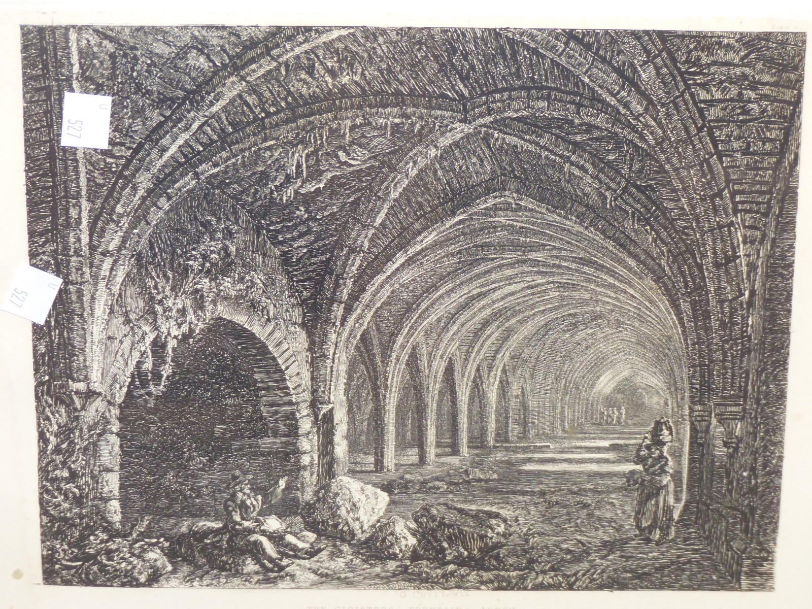 AFTER GEORGE CUITT, FOUR ENGRAVINGS OF ARCHITECTURAL VIEWS AND AN ENGRAVING AFTER PIRANESI. (5)
