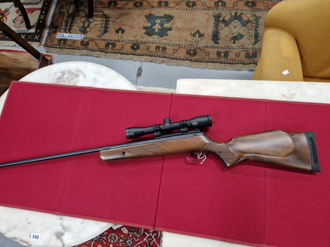 AIRGUN- A BSA LIGHTNING .22 BREAK BARREL AIR RIFLE SERIAL NUMBER 861121. FITTED WITH A HAWK 4 X 32