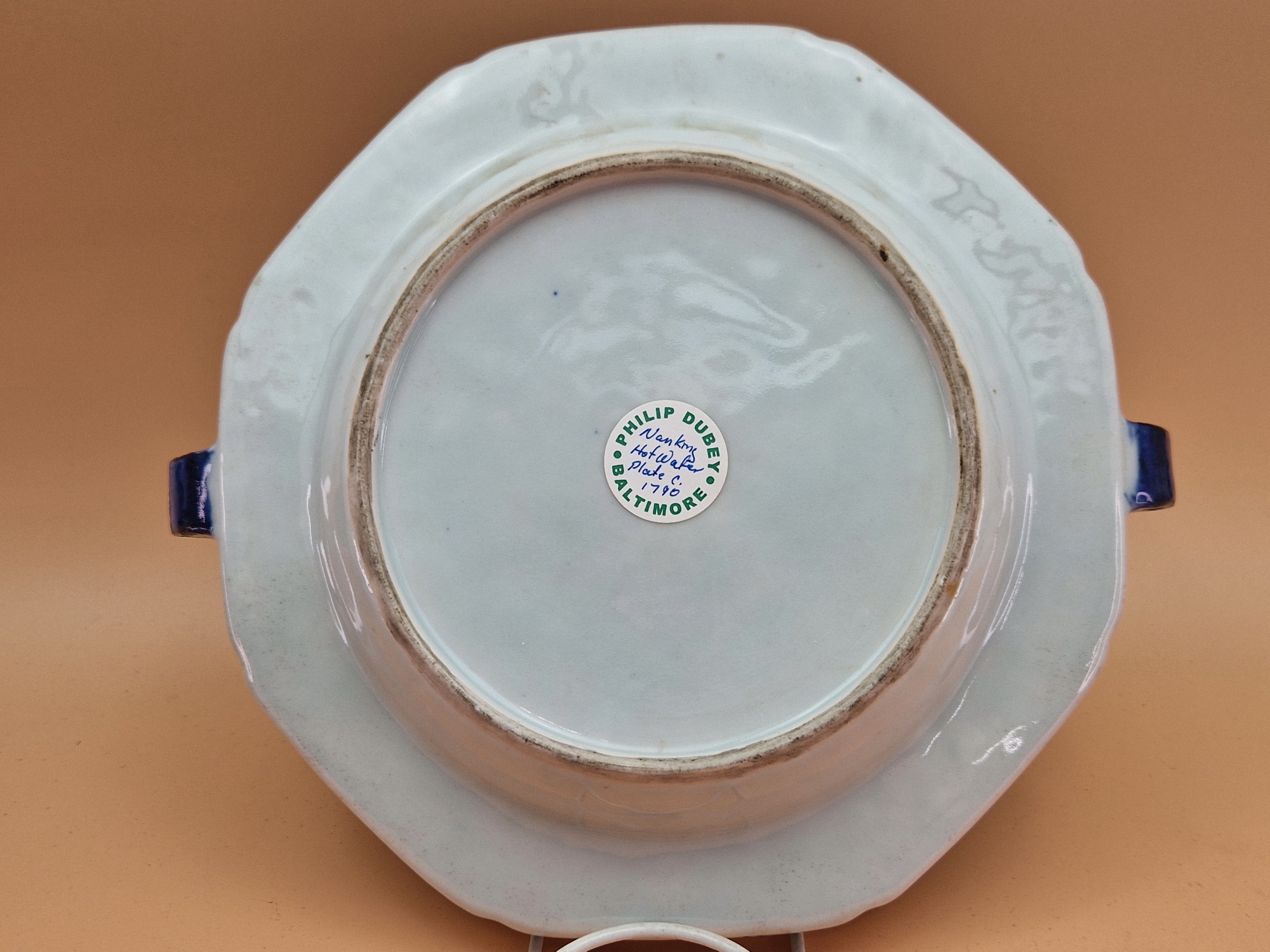 A CHINESE BLUE AND WHITE WARMING PLATE TOGETHER WITH A ROUNDED RECTANGULAR SHALLOW DISH, BOTH - Image 11 of 16