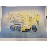 JORDAN RACING . A SIGNED LIMITED EDITION PRINT "MAGNY-COURS STINGER" BY SIMON TAYLOR (NO 167) SIGNED