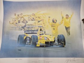 JORDAN RACING . A SIGNED LIMITED EDITION PRINT "MAGNY-COURS STINGER" BY SIMON TAYLOR (NO 167) SIGNED