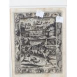 TWO FRAMED ENGRAVED BOOK PLATES DEPICTING JASON AND THE COLCHIS BULLS AND CADMUS SLAYING THE DRAGON,