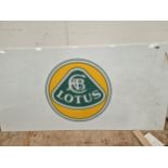 A LOTUS CARS PERSPEX ADVERTISING SIGN.