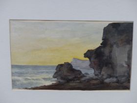 ATTRIBUTED TO SIR WILLIAM BOXALL RA FRS (1800-1879), COASTAL CLIFFS, WATERCOLOUR, 28.5 x 18cm,