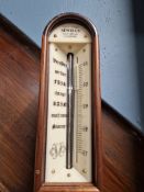 A MAHOGANY SHIPS STICK BAROMETER BY S E WILLS OF LIVERPOOL, THE DIAL ABOVE AND BLUE ALCOHOL