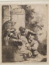 AFTER REMBRANDT HARMENSZ VAN RIJN (1606-1669), JOSEPH'S COAT BROUGHT TO JACOB, ETCHING, UNEXAMINED