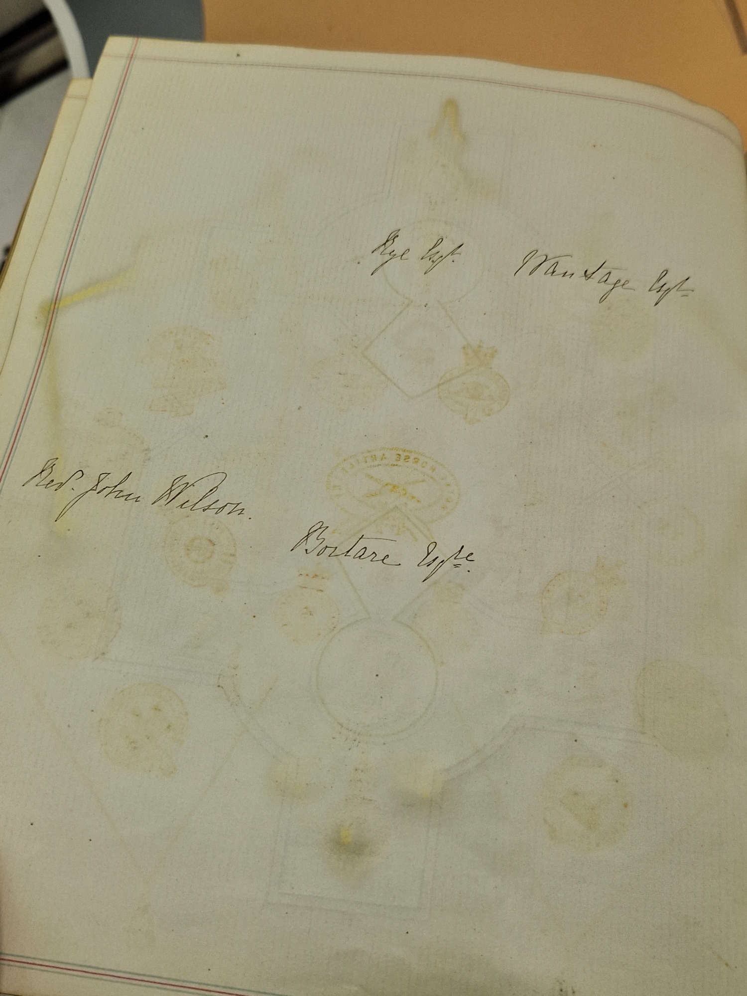 A LATE VICTORIAN GREEN LEATHER BOUND ALBUM OF ROYAL, MILITARY, NAVAL COLLEGE, AND PERSONAL CRESTS, - Image 13 of 14