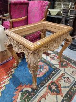 AN  CARVED HARD WOOD CABINET STAND/TABLE BASE