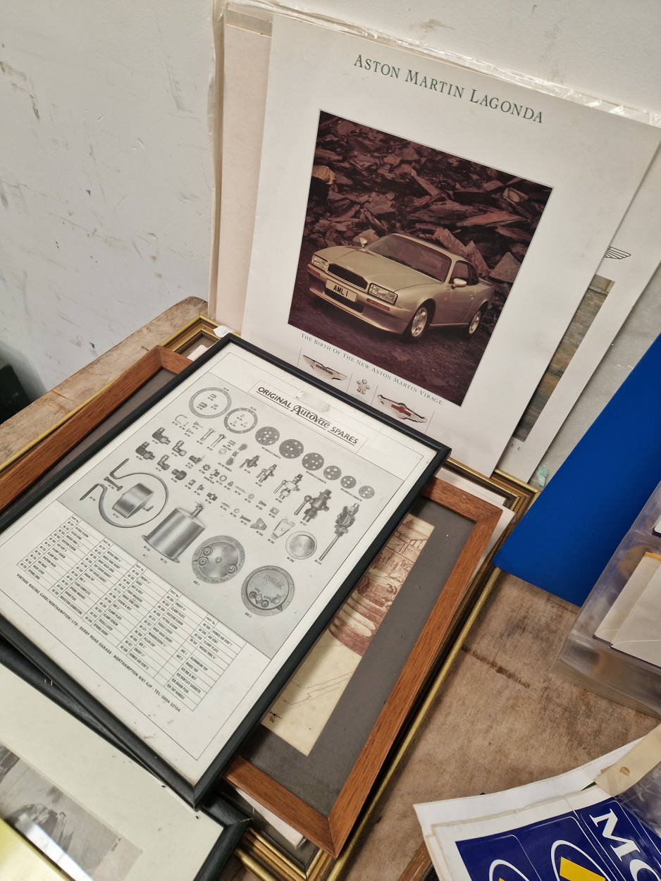 A LARGE COLLECTION OF MOTORING RELATED PRINTS AND PICTURES TO INCLUDE A PEN AND INK ORIGINAL, AUSTIN - Image 6 of 9