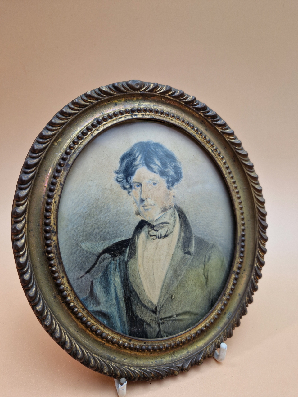 A SMALL COLLECTION OF MINIATURE PORTRAITS COMPRISING A 19TH CENTURY WATERCOLOUR PORTRAIT OF - Image 3 of 6