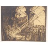 SIR FRANK BRANGWYN (1867-1956) ARR, THE DEATH OF SAINT MILBURGA, SIGNED IN PENCIL, ETCHING, 24 x