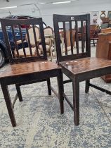 A PAIR OF GEORGIAN COUNTRY ASH SIDE CHAIRS.