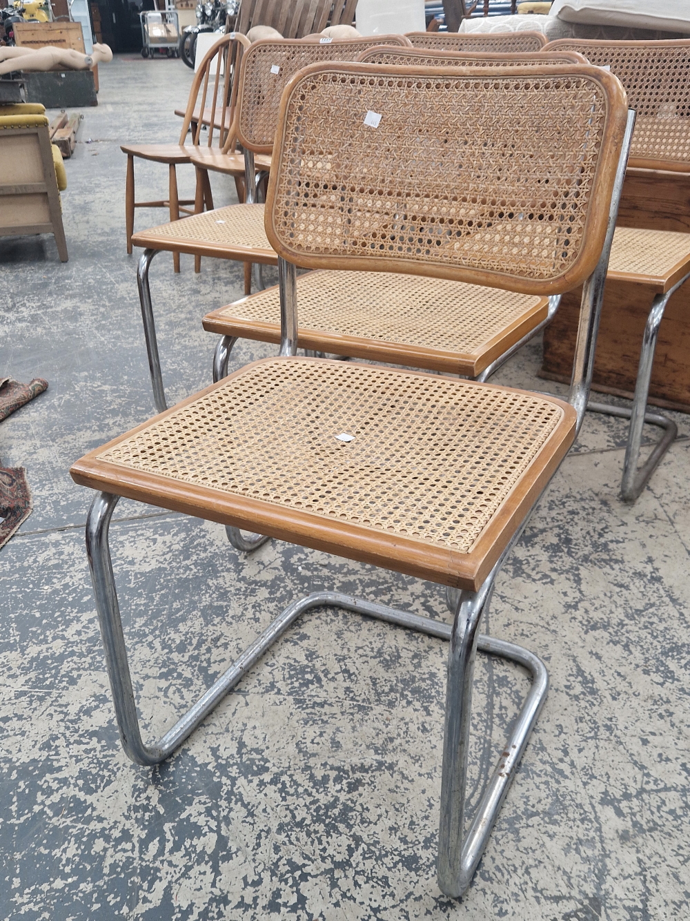 A SET OF SIX VINTAGE HABITAT CESCA CHAIRS WITH CHROME FRAMES AND CANED SEATS AND BACKS. - Image 2 of 5