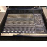 EURODESK - BEHRINGER MX 9000 48/24 CHANNEL MIXING DESK WITH 400W POWER UNIT, IN FLIGHT CASE.