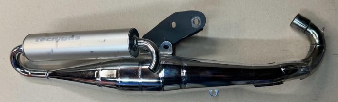 A USED EXHAUST SYSTEM FOR A TWO STROKE ITALJET. (GOOD CONDITION)