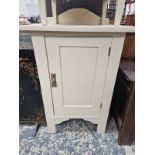 THREE VARIOUS WHITE PAINTED PINE BEDSIDE CUPBOARDS