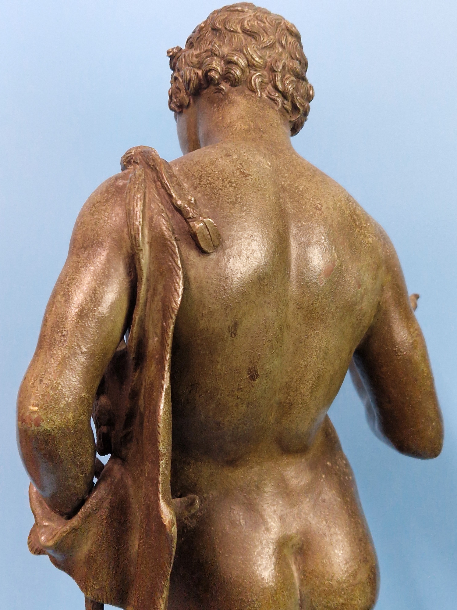 AFTER THE ANTIQUE, A BRONZE FIGURE OF NARCISSUS STANDING LOOKING DOWNWARDS HIS RIGHT FINGER - Image 9 of 12