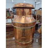 A UNITED DAIRIES COPPER MILK CHURN