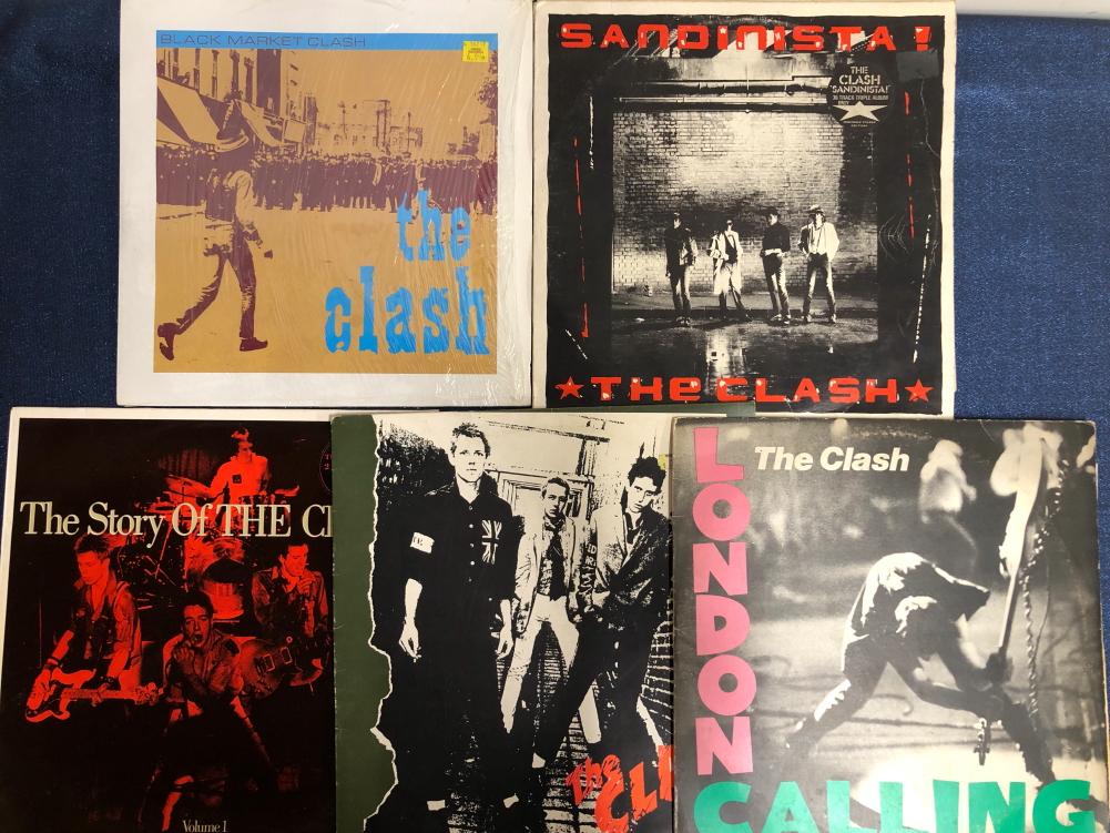 THE CLASH - 5 LP RECORDS: 1ST LP EARLY 80s REISSUE, LONDON CALLING 1ST PRESSING WITH INSERTS,