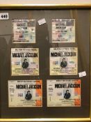 MICHAEL JACKSON - 6 x TICKETS FROM THE UK LEG OF THE 'BAD' TOUR 1988, 2 UNUSED STILL COMPLETE WITH