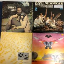 WORLD MUSIC - 20 LP RECORDS INCLUDING: RAVI SHANKAR - IN CONCERT, PORTRAIT OF A GENIUS & OTHERS,