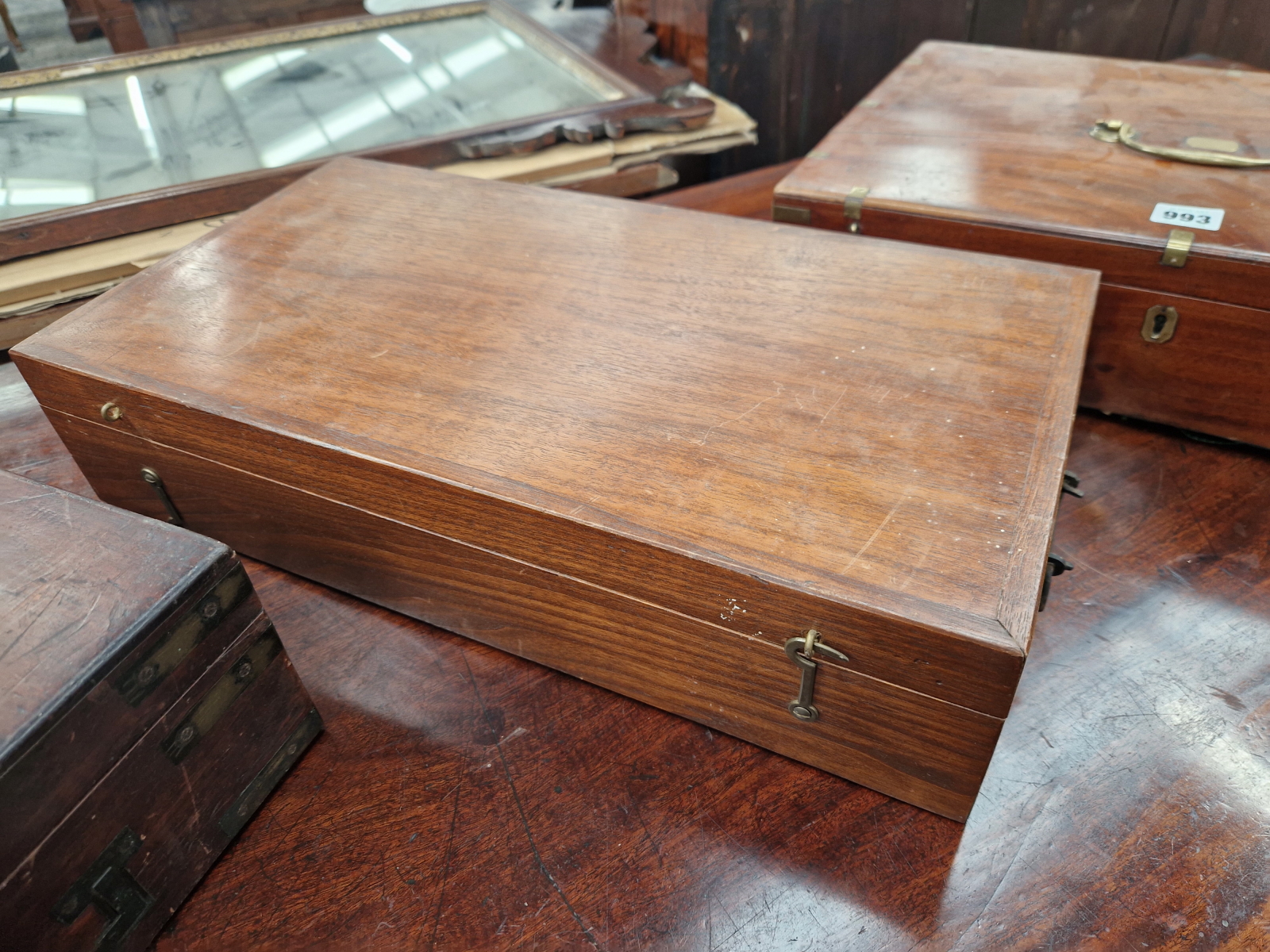 THREE VARIOUS MAHOGANY CASES FITTED TO TAKE PISTOLS - Image 4 of 7