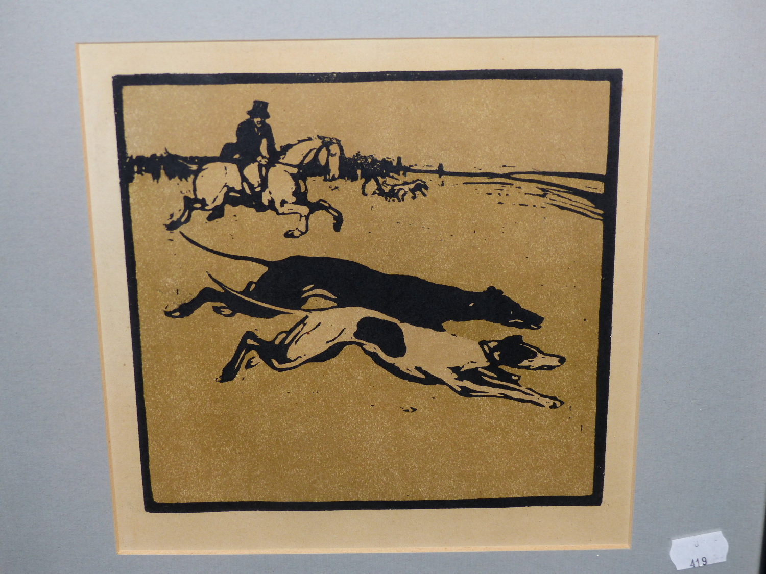 AFTER WILLIAM NICHOLSON, MONTHS OF THE YEAR IN SPORTING SCENES, SEVEN WOODCUTS DEPICTING COURSING, - Image 4 of 8