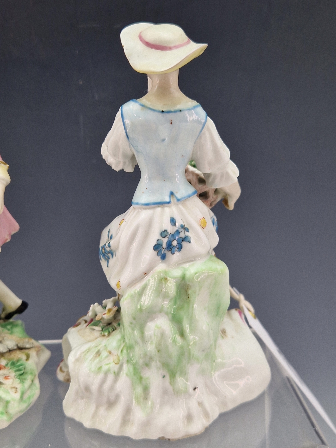 A PAIR OF PATCH MARK DERBY FIGURES SEATED ON FOOTED BASES, SHE REPRESENTING SUMMER AND HE WINTER. - Image 10 of 15