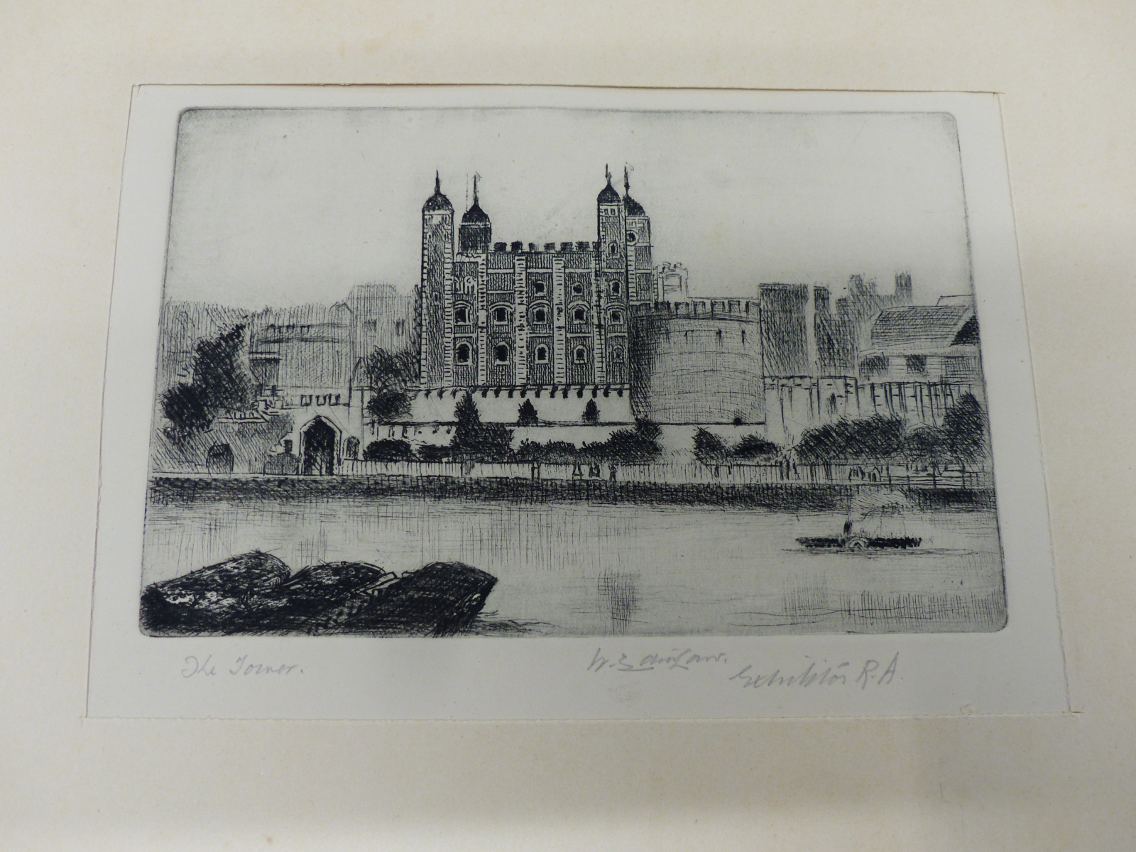 WALTER EDWIN LAW (1865-1942), A FRAMED ETCHING OF THE TOWER, TOGETHER WITH EIGHT FURTHER UNFRAMED - Image 8 of 9