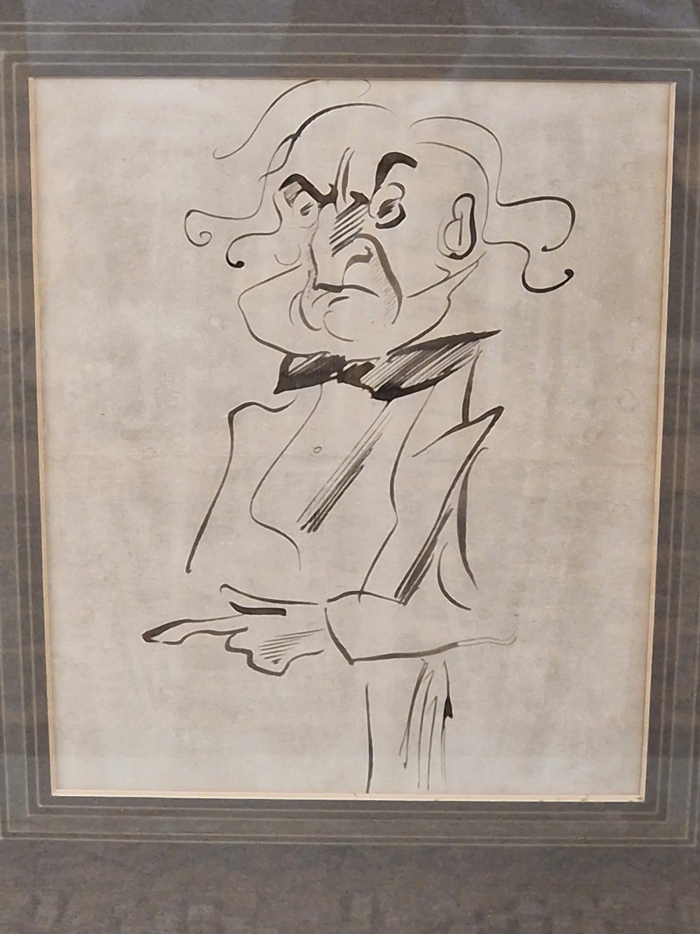 MAX BEERBOHM (1872-1956), A CARTOON PORTRAIT OF WILLIAM GLADSTONE, INK, LABELLED VERSO. 23.5 x - Image 2 of 4