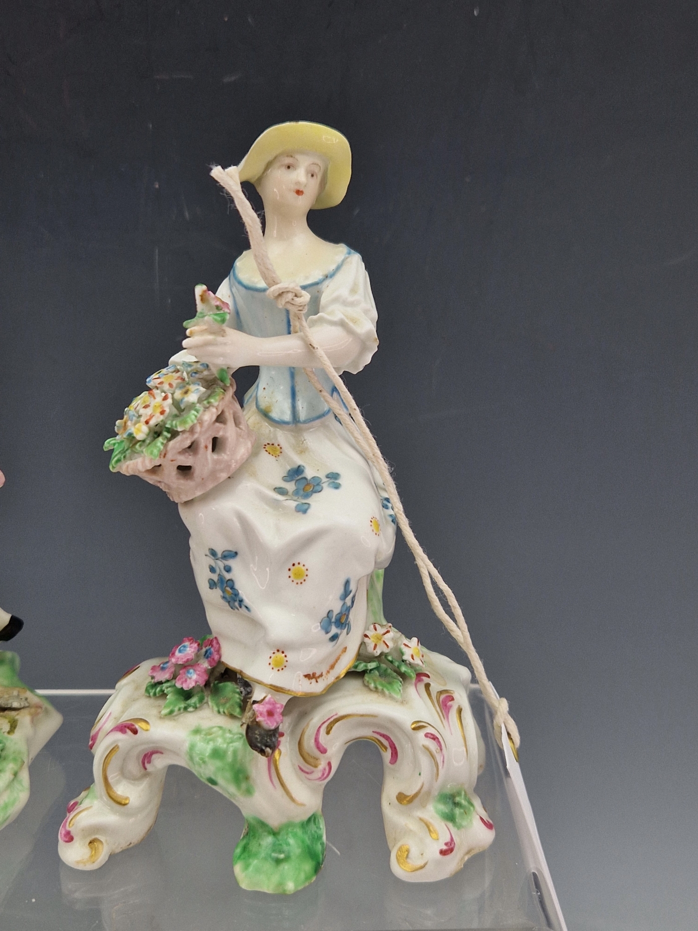 A PAIR OF PATCH MARK DERBY FIGURES SEATED ON FOOTED BASES, SHE REPRESENTING SUMMER AND HE WINTER. - Image 7 of 15