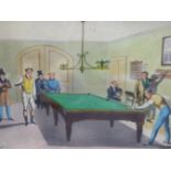 GEORGE HUNT AFTER EDWARD F. LAMBERT. "BILLIARDS"- PUBLISHED 1827 THOMAS MCCLEAN. ETCHING AND