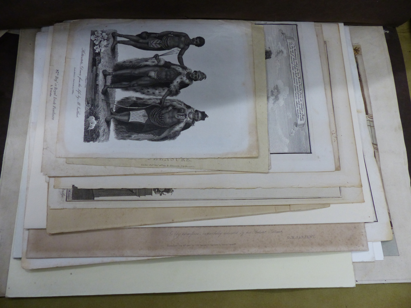 FOLIO FOLDER CONTAINING A QUANTITY OF UNFRAMED 18TH-19THC. ENGRAVINGS - Image 13 of 29