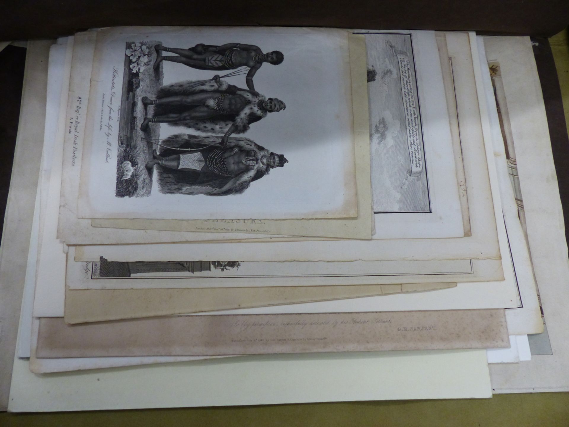 FOLIO FOLDER CONTAINING A QUANTITY OF UNFRAMED 18TH-19THC. ENGRAVINGS - Image 13 of 29