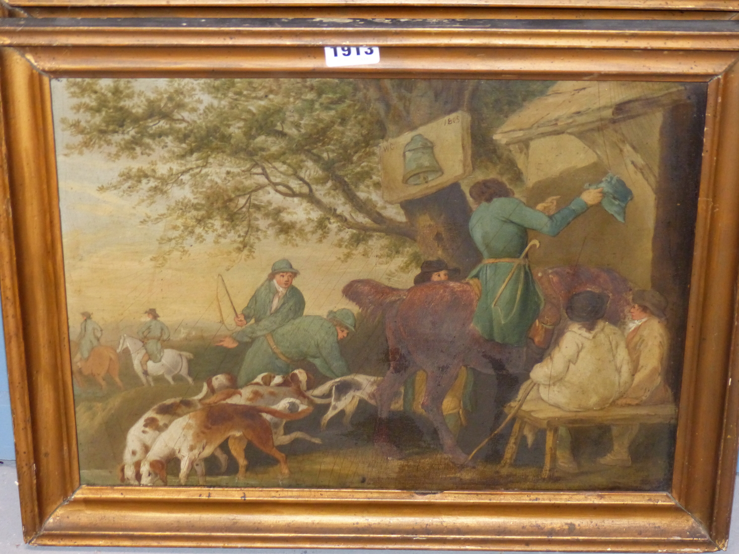 ENGLISH SCHOOL EARLY 19TH CENTURY, FOX HUNTING SCENES, A PAIR, OIL ON PANEL, 38.5 X 29CM. (2) - Image 3 of 5
