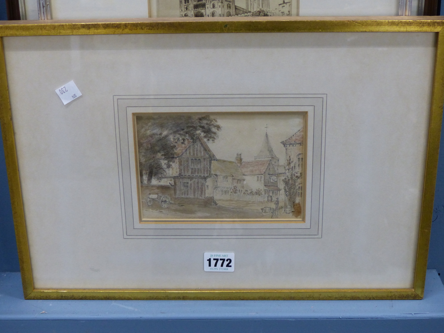 DR WILLIAM CROTCH (1775-1847), A SUSSEX VILLAGE, WATERCOLOUR AND PENCIL, 15.5 X 11CM. - Image 2 of 4