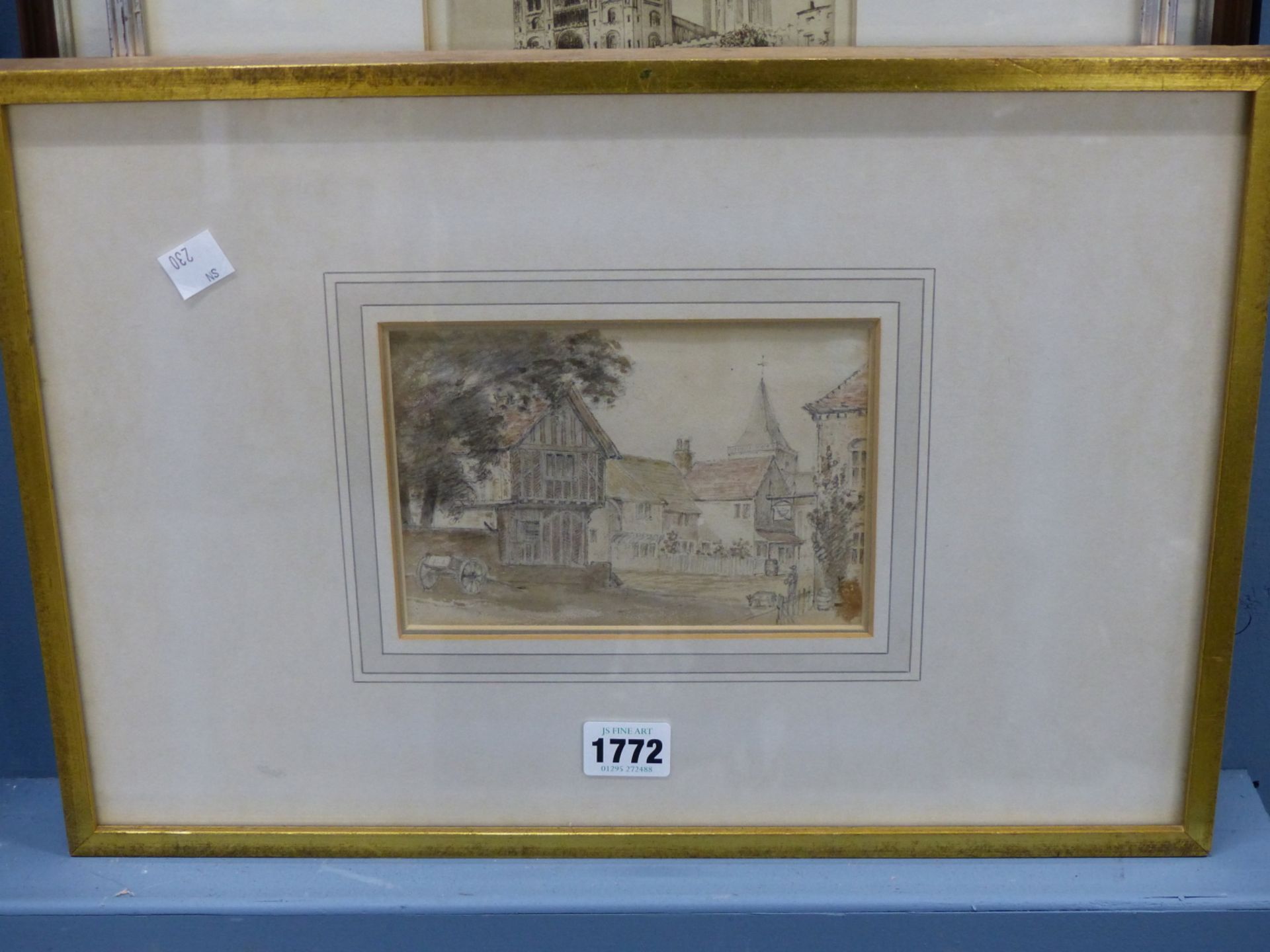 DR WILLIAM CROTCH (1775-1847), A SUSSEX VILLAGE, WATERCOLOUR AND PENCIL, 15.5 X 11CM. - Image 2 of 4